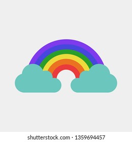 lovely rainbow icon , vector , illustrator.