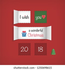 Lovely red advent calendar vector icon for Christmas time