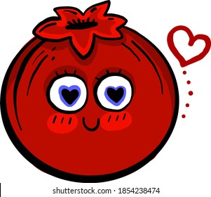 Lovely red berry, illustration, vector on white background
