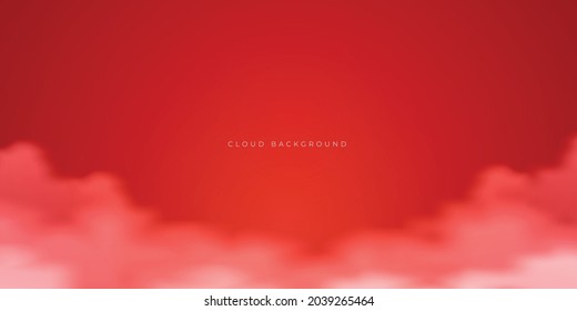 lovely red cloud background design template