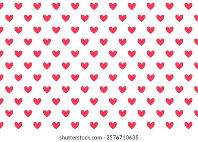 lovely red heart pattern on white backdrop design vector