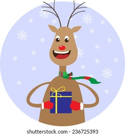 Lovely Reindeer Icon. Vector illustration