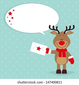 Lovely reindeer with love letter