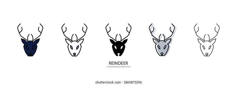 lovely reindeer vector type icon