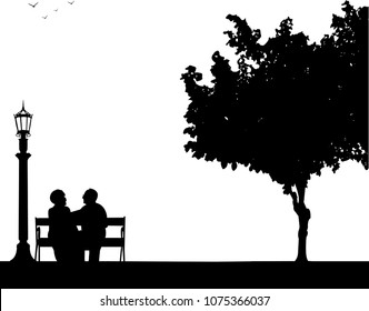 Senior Couple Silhouette Stock Vectors, Images & Vector Art | Shutterstock