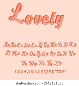 Schöne Retro Vector Alphabet Font Template