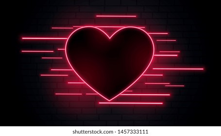 lovely romantic neon heart design