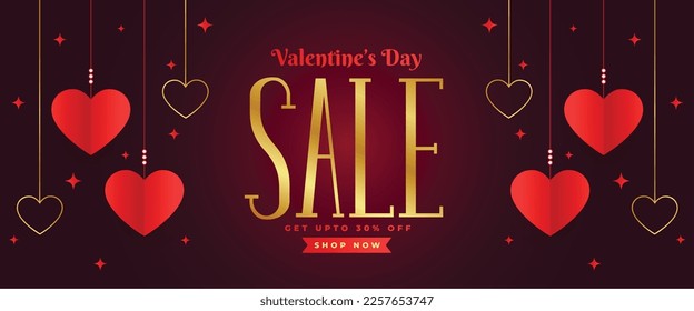lovely sale banner for couples celebrating valentines day vector 