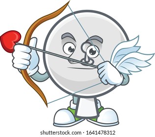 A lovely satellite dish Cupid with arrow and wings