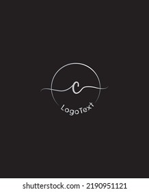 A lovely script letter type C vector logo template