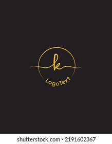 A lovely script letter type K vector logo template