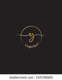A Lovely Script Letter Type Y Vector Logo Template