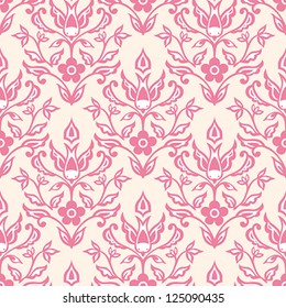 Lovely Seamless Bird Damask Pattern