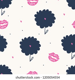 Lovely seamless flower pattern. Fashionable template for design. Vector EPS10.