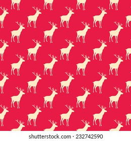 Lovely seamless pattern with deer. Vector illustration