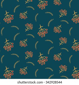 Lovely seamless pattern Flowers and Berries. Seamless texture. Floral ornament for your design. The pattern stored in a file in the palette SWATCHES.