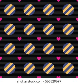 Lovely seamless pattern with a heart symbol. Nice romantic background for Valentine's Day or love theme decoration. Stock vector.