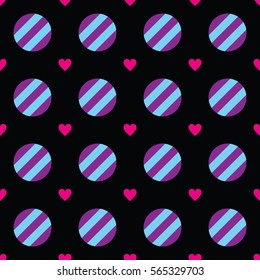 Lovely seamless pattern with a heart symbol. Nice romantic background for Valentine's Day or love theme decoration. Stock vector.