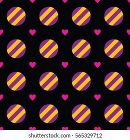 Lovely seamless pattern with a heart symbol. Nice romantic background for Valentine's Day or love theme decoration. Stock vector.