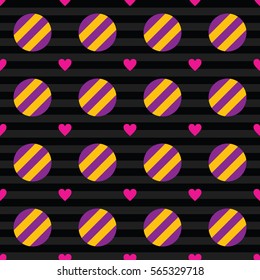Lovely seamless pattern with a heart symbol. Nice romantic background for Valentine's Day or love theme decoration. Stock vector.