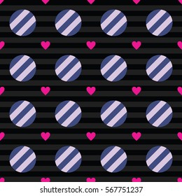 Lovely seamless pattern with a heart symbol. Nice romantic background for Valentine's Day or love theme decoration. Stock vector.