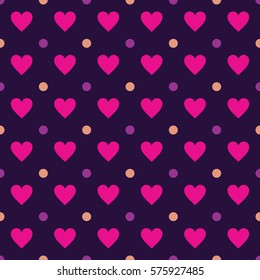 Lovely seamless pattern with a heart symbol. Nice romantic background for Valentine's Day or love theme decoration. Stock vector.