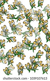 Lovely seamless pattern with  tulip bouquets. Good for textile fabric design, wrapping paper and website wallpapers. Vector illustration.