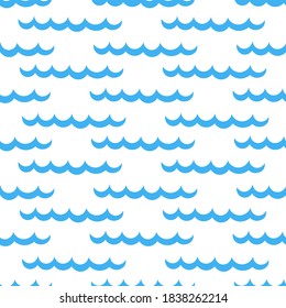Lovely seamless pattern with wave on a white background. Sea spray in flat style.
Stock vector illustration for decor and design, textiles,
wallpaper, wrapping paper
