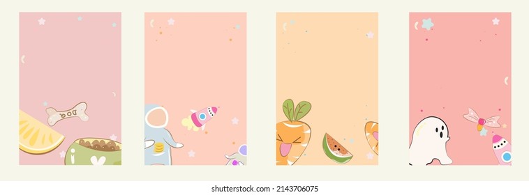 Lovely set of birthday greeting cards with cakes.