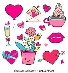 Lovely set of vector icons for Valentine's day