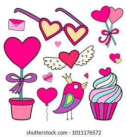 Lovely set of vector icons for Valentine's day