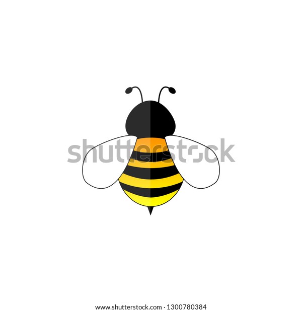 Lovely Simple Design Yellow Black Bee Stock Vector (Royalty Free ...