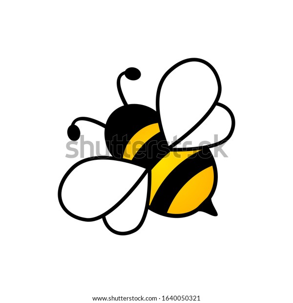 Lovely Simple Design Yellow Black Bee Stock Vector (Royalty Free ...