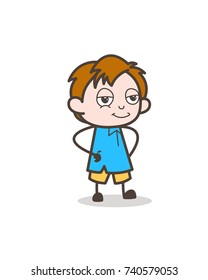 Lovely Small Boy Smiling Face - Cute Cartoon Kid Vector

