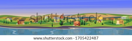 Similar – Image, Stock Photo Wide land | small snail in the early morning