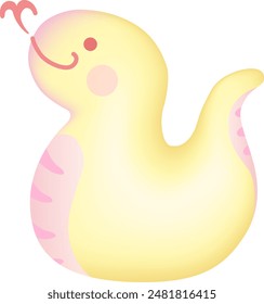 The lovely snake (Chinese zodiac sign of 2025) character illustration  isolated on white background