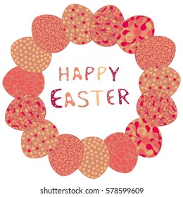 Lovely spring colored concept with eggs for greeting cards.