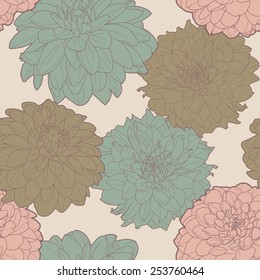 Lovely spring seamless floral pattern with asters