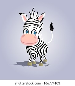 Lovely standing zebra (vector)