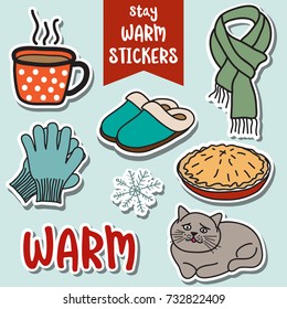 lovely stay warm stickers collection