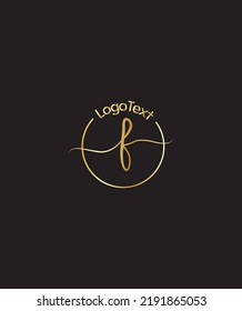 Una letra de script encantadora y elegante F plantilla de logotipo vectorial