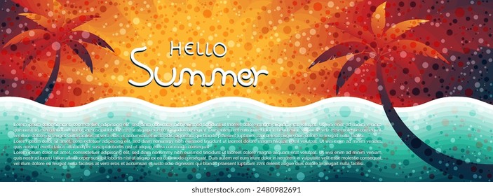 Schöner sommerlicher Banner. Abstrakter minimaler sommerlicher Hintergrund, Vektorgrafik Illustration