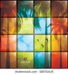 Lovely summer poster. Vector collage