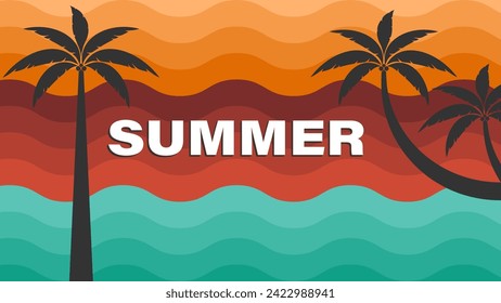 Lovely summer poster.Abstract minimal summer background
