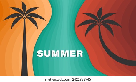 Lovely summer poster.Abstract minimal summer background