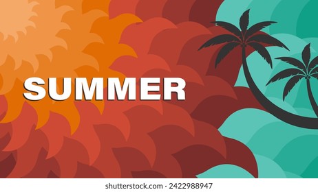 Lovely summer poster.Abstract minimal summer background
