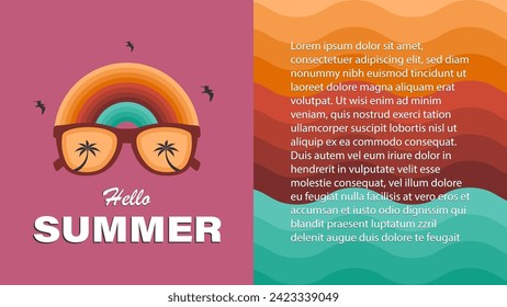 Lovely summer poster.Abstract minimal summer background