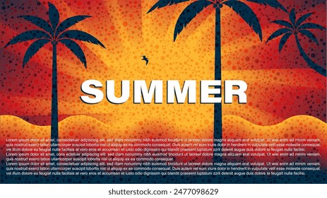 Hermoso poster de verano. Abstractas fondo de verano mínimo