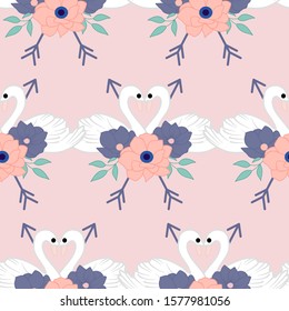 lovely swans in a seamless pattern design, perfect to use on the web or in print