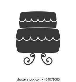 lovely sweet cake wedding icon, vector illustration